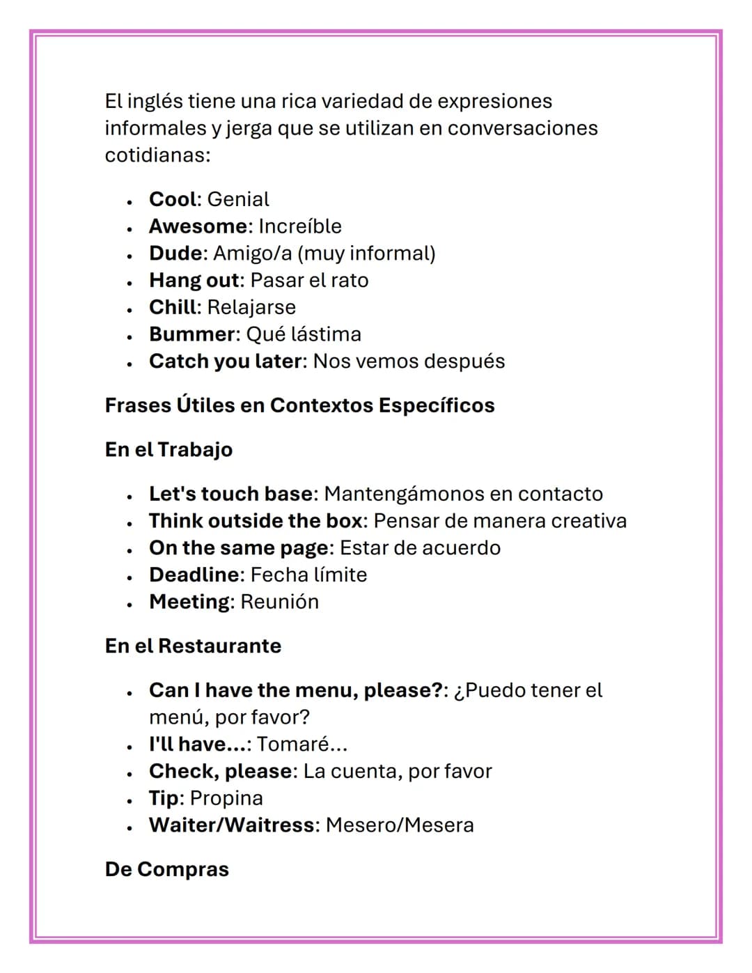 Vocabulario y Expresiones
Comunes en Inglés
Introducción
Aprender vocabulario y expresiones comunes es
esencial para dominar un idioma. En i