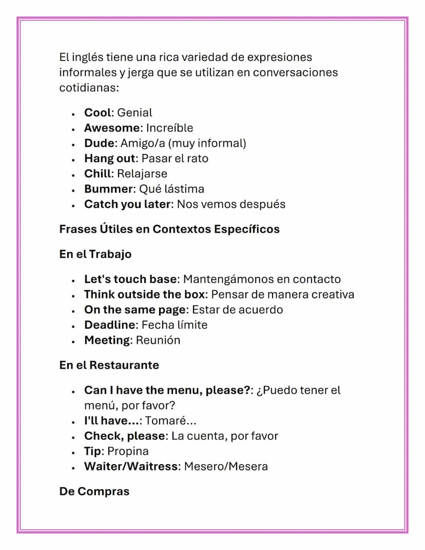 Vocabulario y Expresiones
Comunes en Inglés
Introducción
Aprender vocabulario y expresiones comunes es
esencial para dominar un idioma. En i