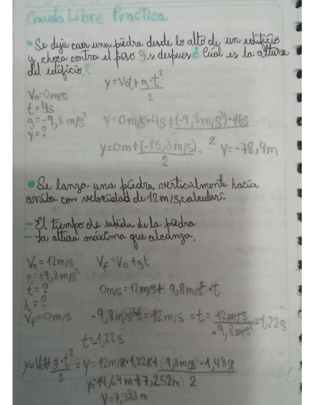 •Crida Libre
Velocidad Inicial es cero yo que se encuentra en reporo
- Es un movimento MRUA
Aceleración sempre es - 9,8 m/s²
Ist
"- acelerac