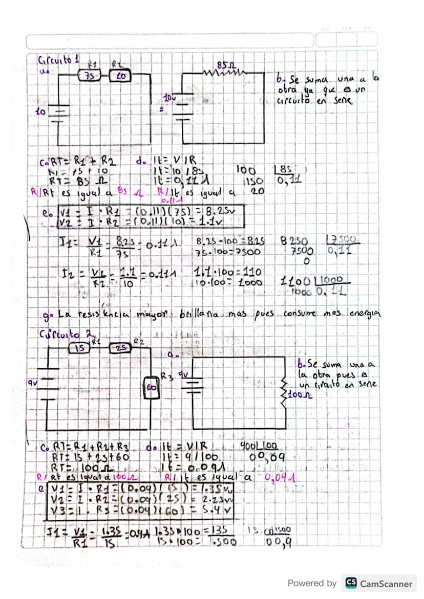 Circuitos Serie, Paralelo
NERIOL Indica que circuitos.
de forma mix ta
a.
C
+
Serie
Mixto
y
es ban en serie, cuales en
pures
Tels
y cuales
b