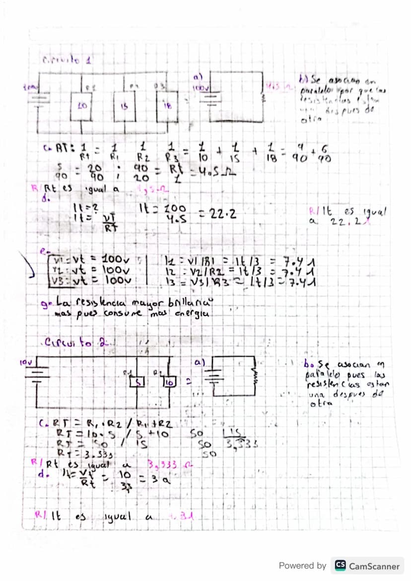 Circuitos Serie, Paralelo
NERIOL Indica que circuitos.
de forma mix ta
a.
C
+
Serie
Mixto
y
es ban en serie, cuales en
pures
Tels
y cuales
b