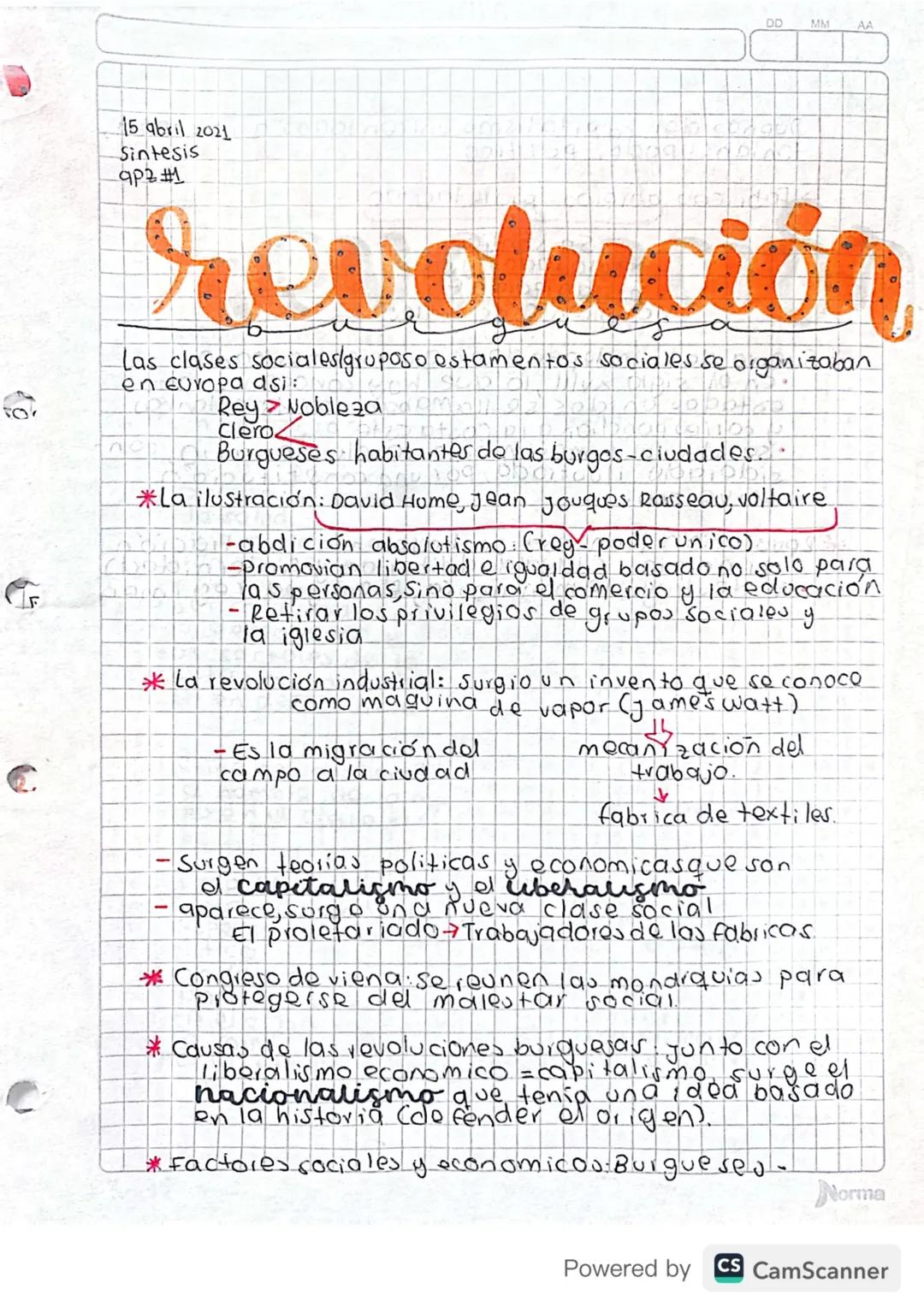 C

15 abril 2021
Sintesis
992#1

DD MM
AA

revolución

Las clases sociales/gruposo estamentos sociales se organizaban
en Europa asi:
Rey > N
