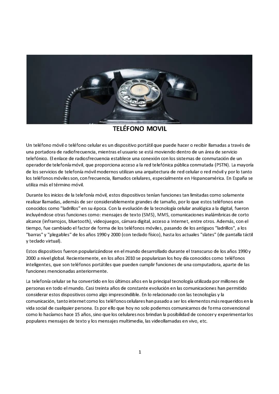 Revista sobre la historia de los teléfonos
