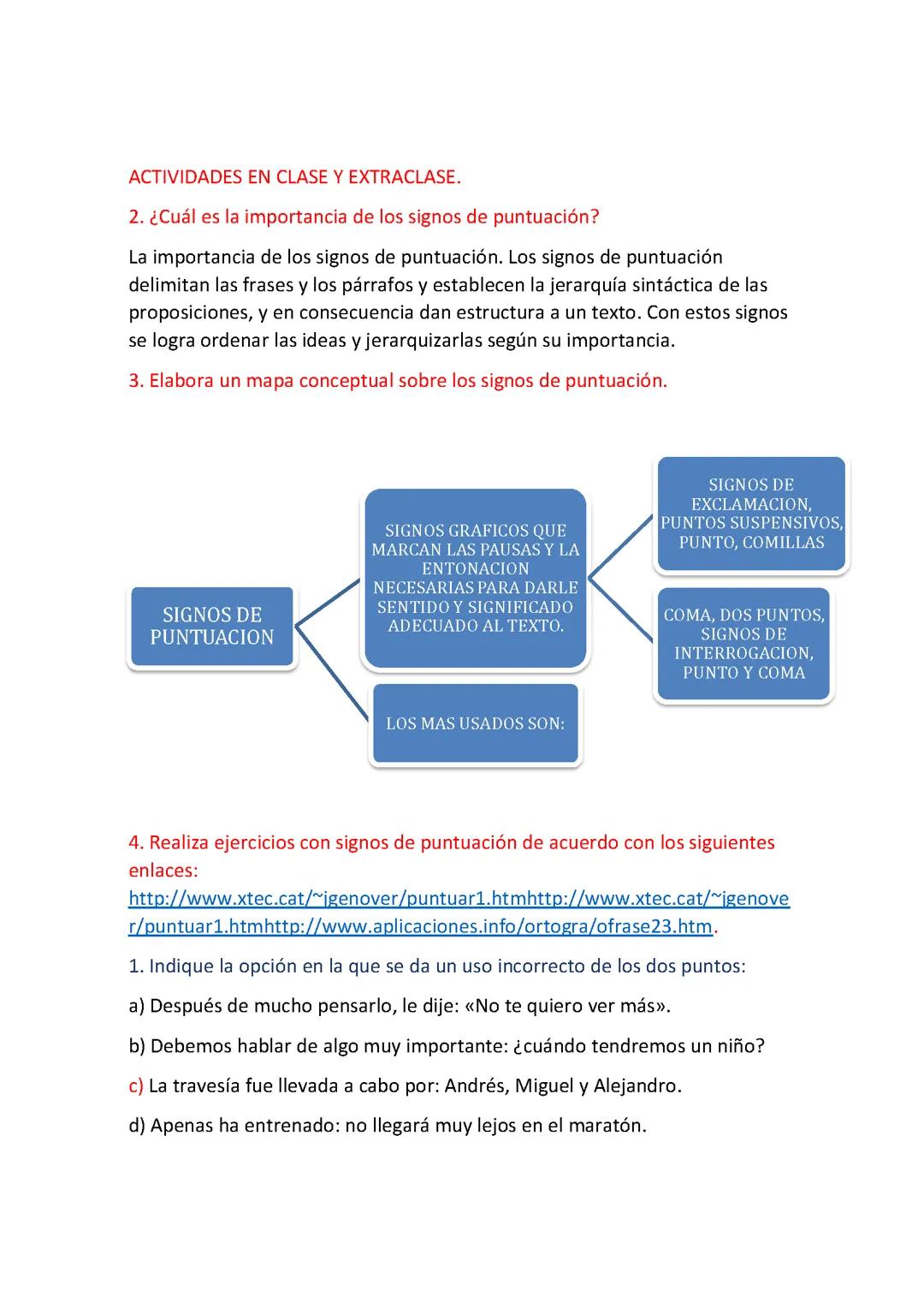 SIGNOS DE PUNTUACIÓN Y PALABRAS HOMOFONAS
