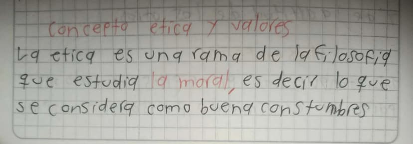 25
Concepto etica y valores
La etica es una rama de la filosofid
que estudia la moral, es decir lo que
se considera como buena constumbres p