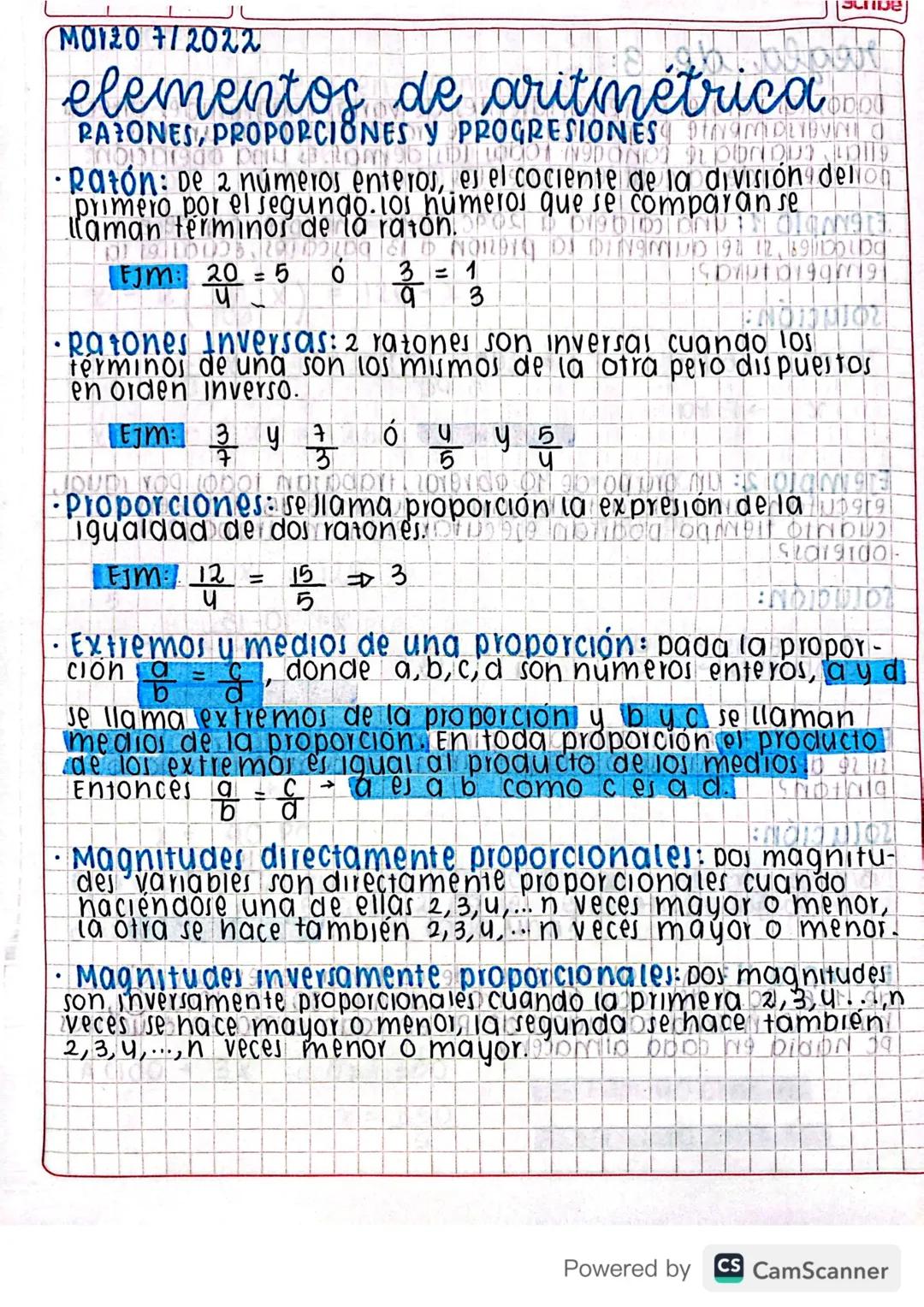Matemáticas grado 10 y 11 - Aritmética y regresiones
