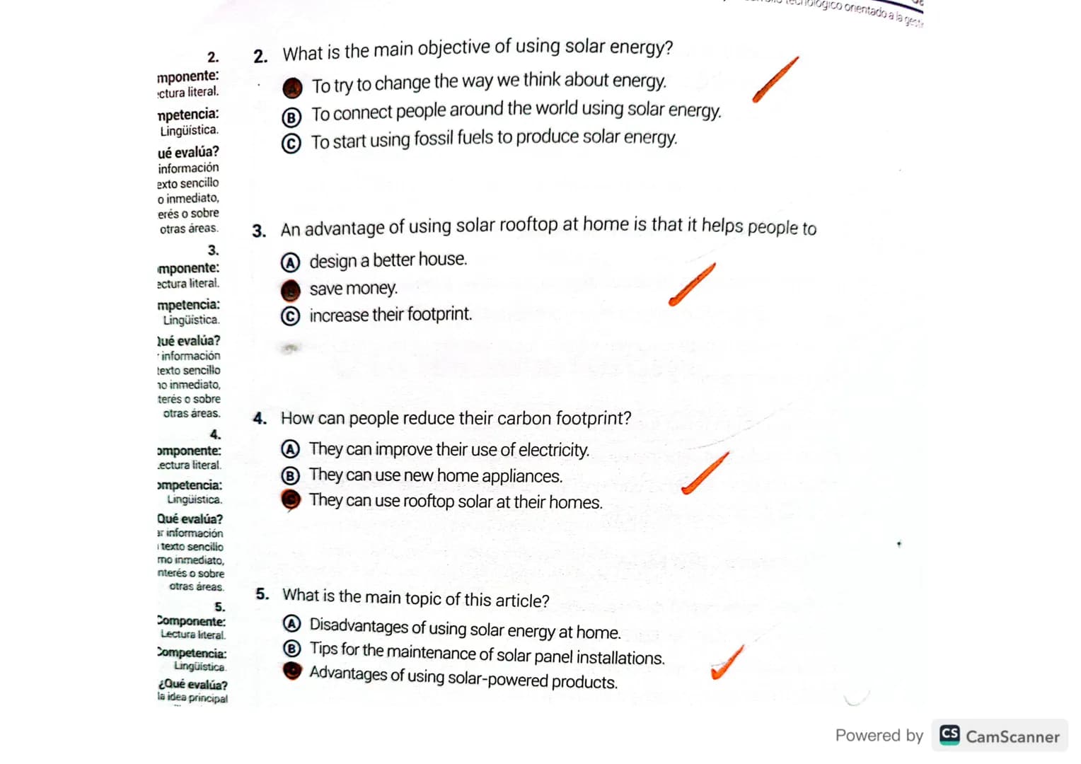 academica
DE ACUERDO CON EL SIGUIENTE TEXTO
RESPONDE LAS PREGUNTAS 1 A 5
There's no doubt that the solar-powered products available on the m