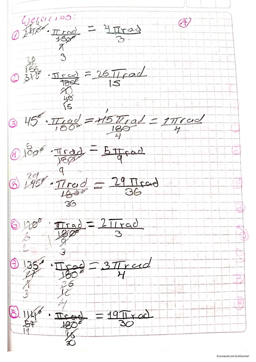 ساسا
sello 50300

Radianes

π=$\\frac{c}{d}$ c=Grcunferencia
d=diametro

TT=3, 1416

$\\Rightarrow$ radian

ㅠ=$\\frac{c}{d}$⇒ㅠ•d=c⇒ ㅠ•2r = c