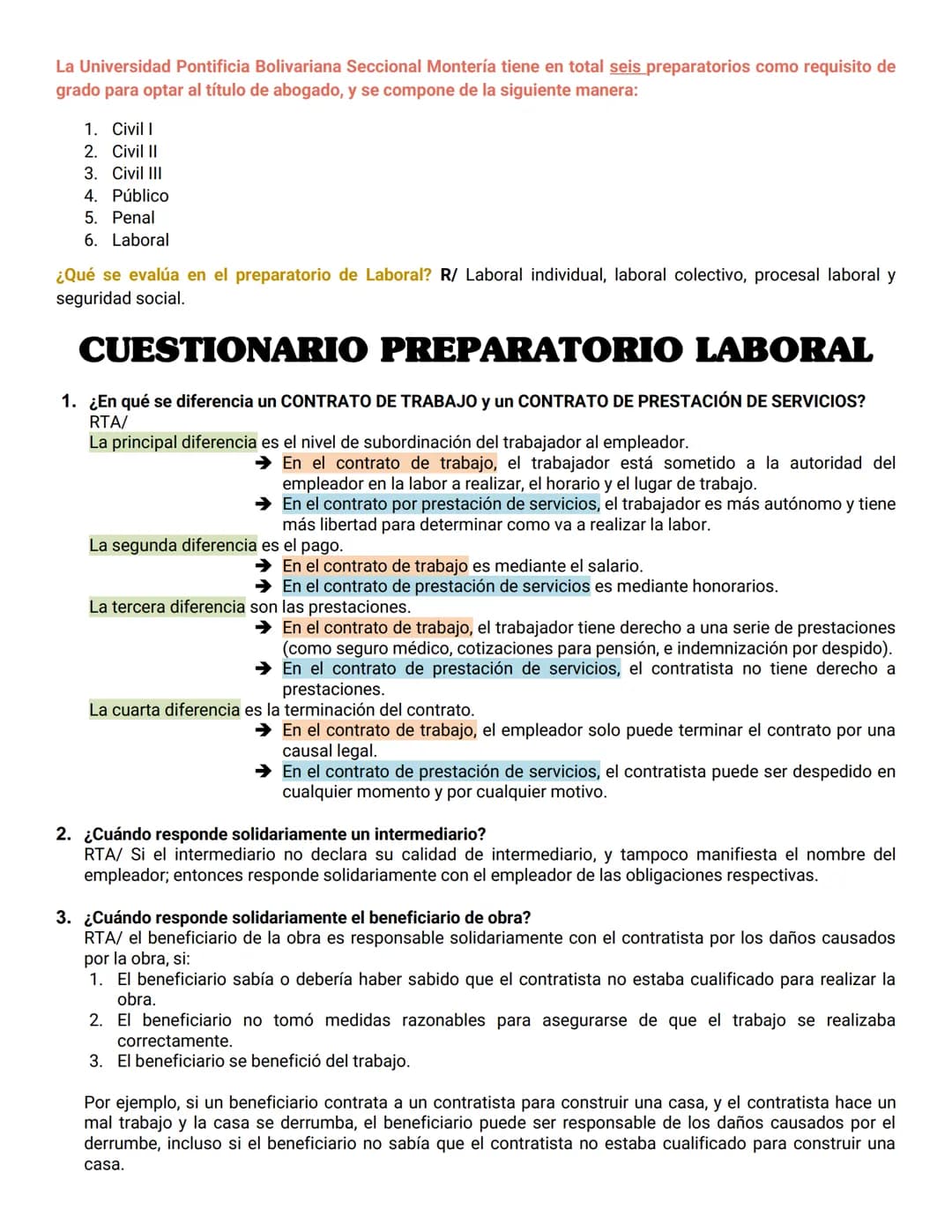La Universidad Pontificia Bolivariana Seccional Montería tiene en total seis preparatorios como requisito de
grado para optar al título de a