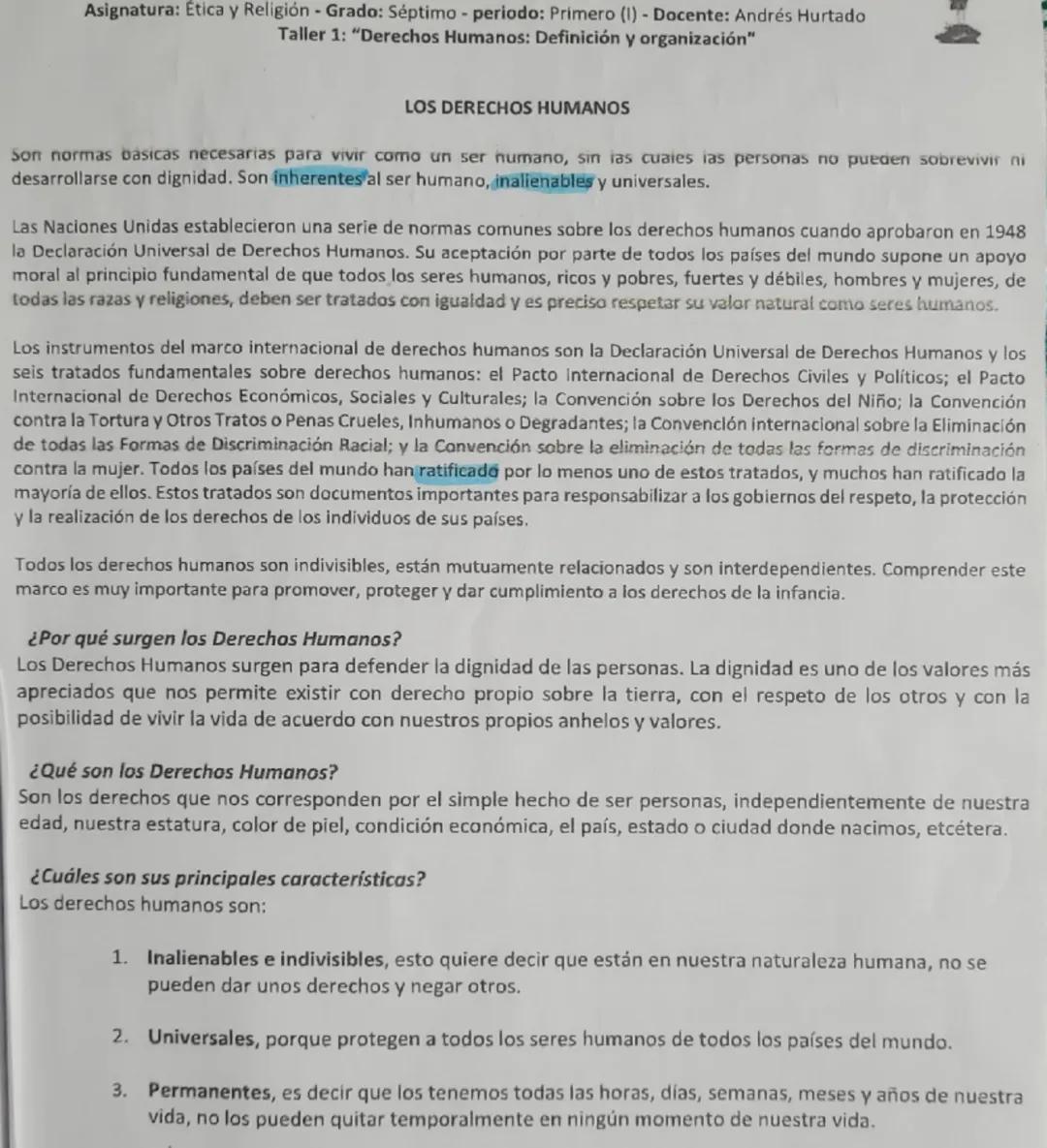 Los derechos humanos  