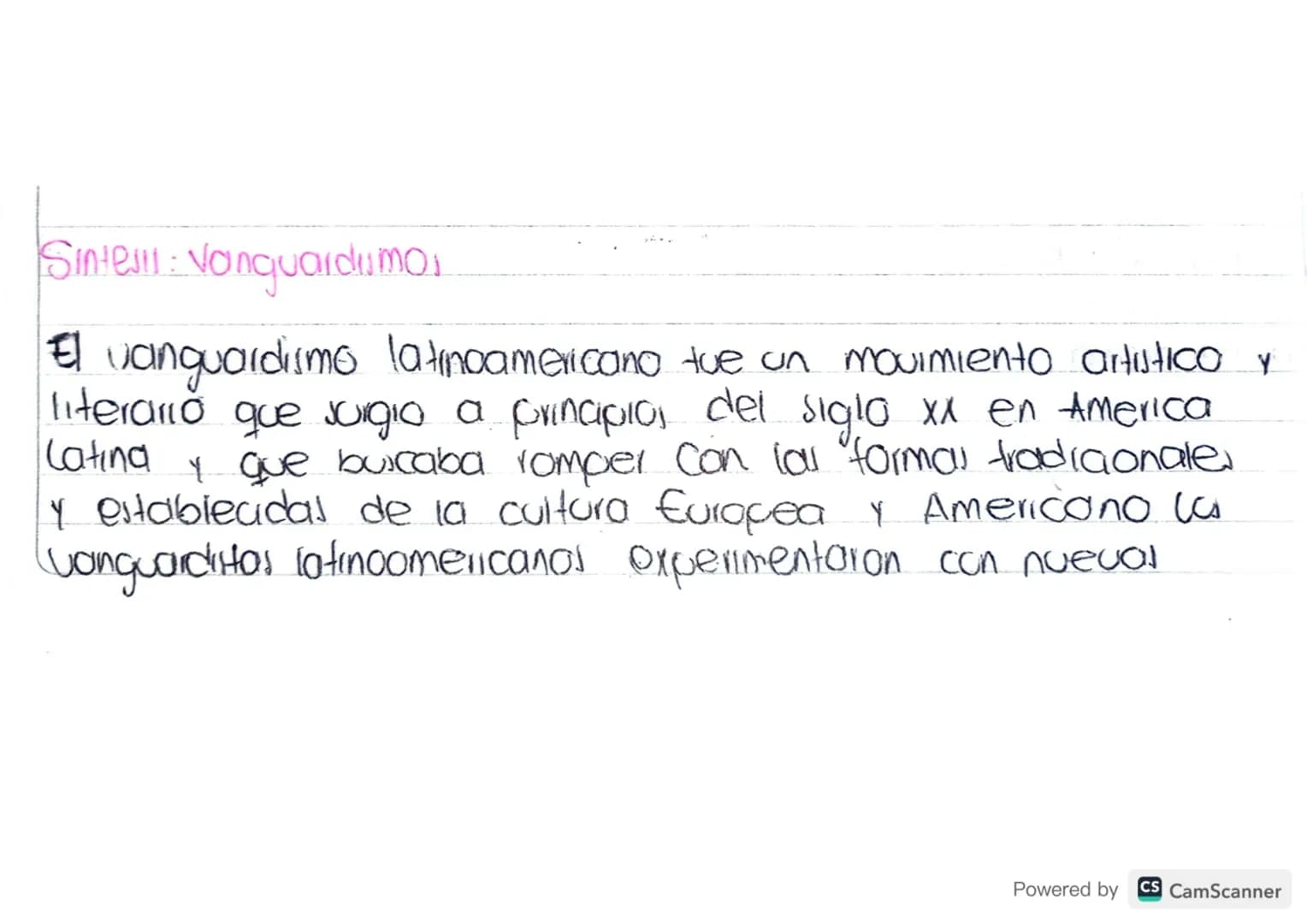 Sinter: Vanguardumo
티
El vanguardismo latinoamericano tue un movimiento artistico y
literario que sorgio a principios del siglo XX en Americ