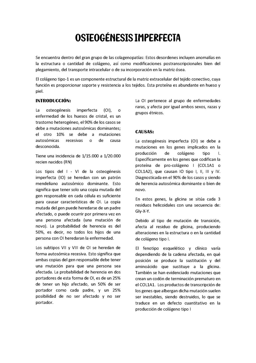 Osteogenesis imperfecta