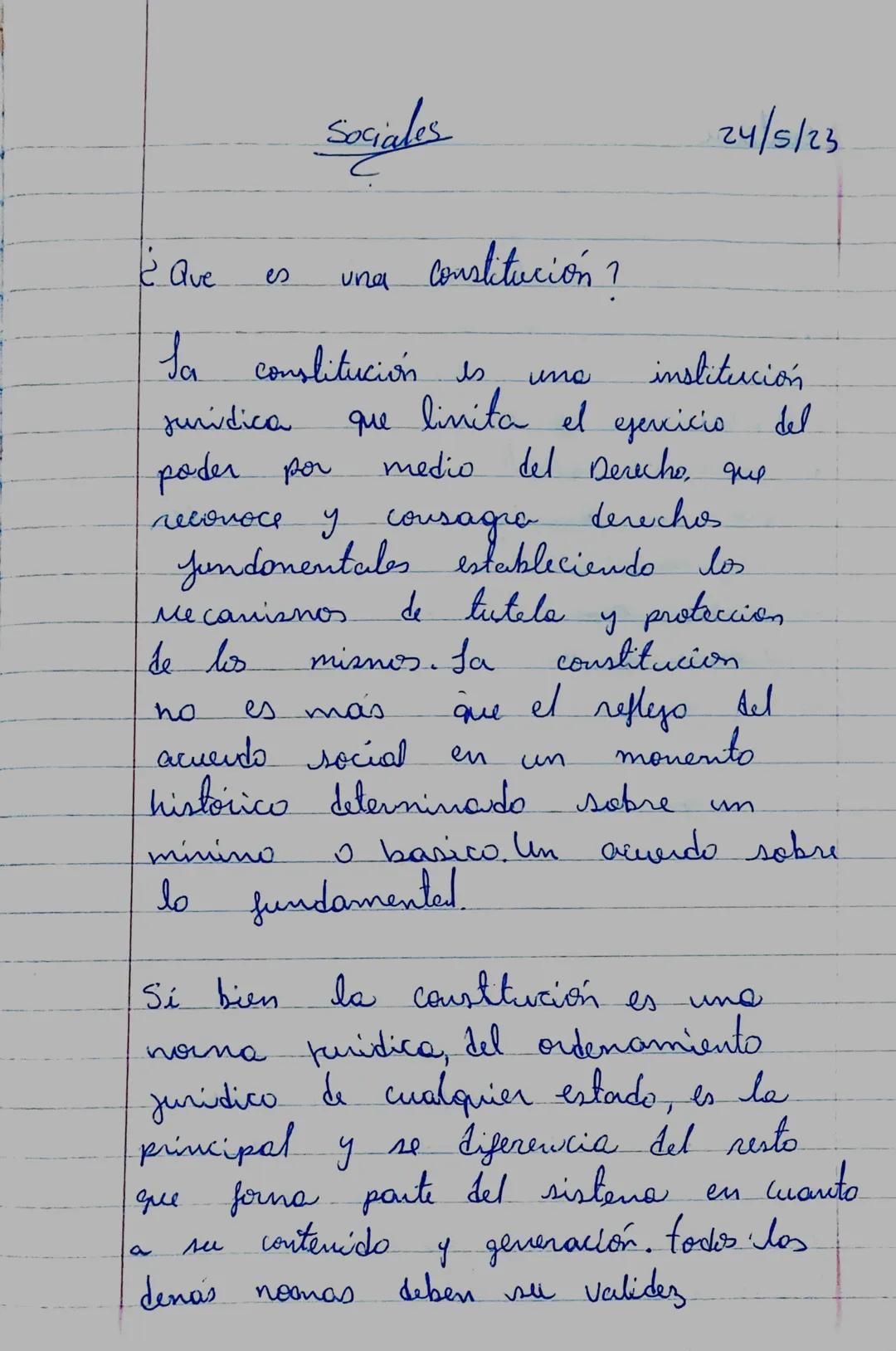 Sociales
24/5/23

¿Que es una Constitución?

Sa constitución Is uno institución
juridica que linita el ejercicio del
poder por medio del Der