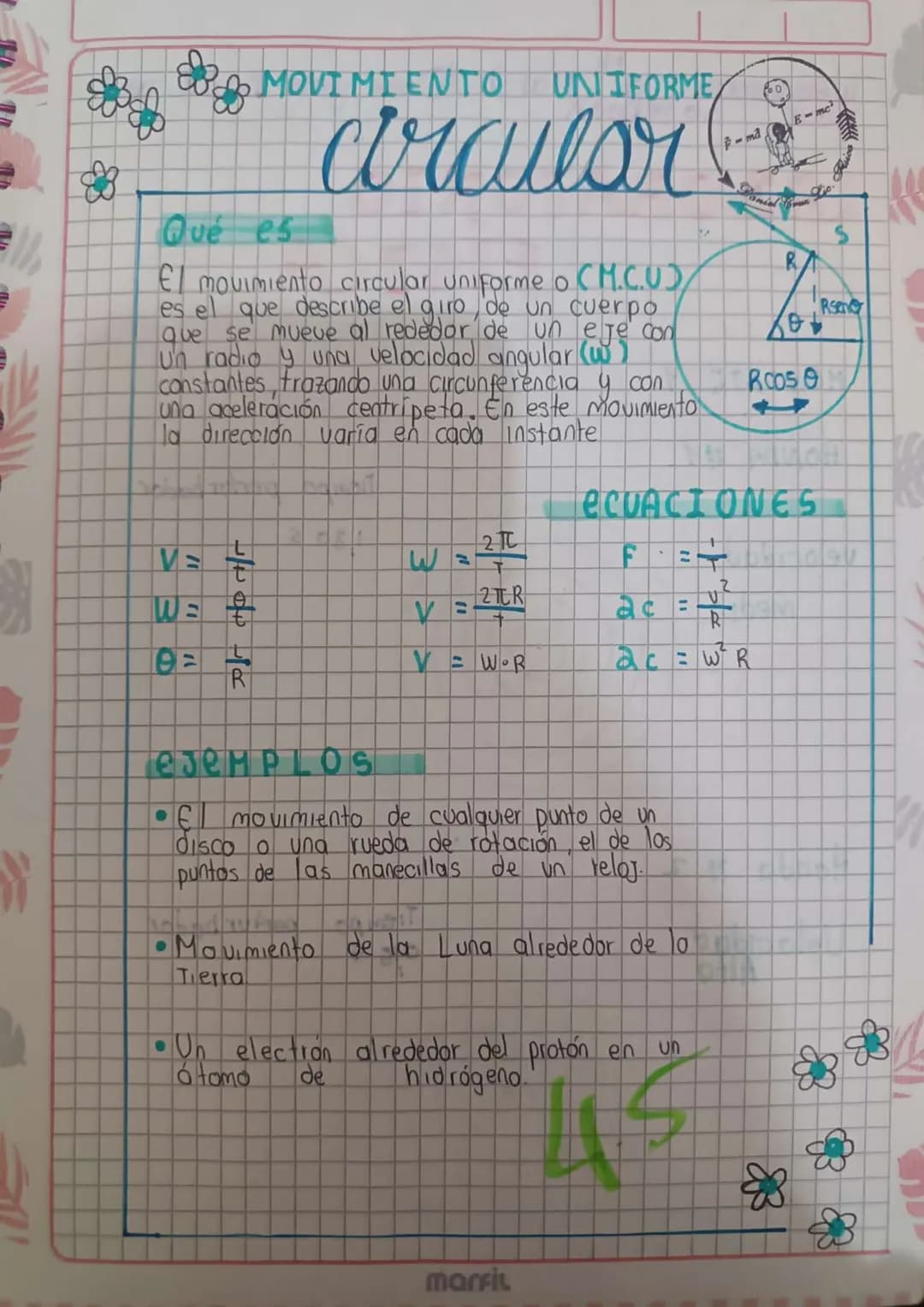 Qué
MOVIMIENTO
es
UNIFORME
arailar
El movimiento circular uniforme o CM.C.UD
es el que describe el giro de un cuerpo
que se mueve al rededor