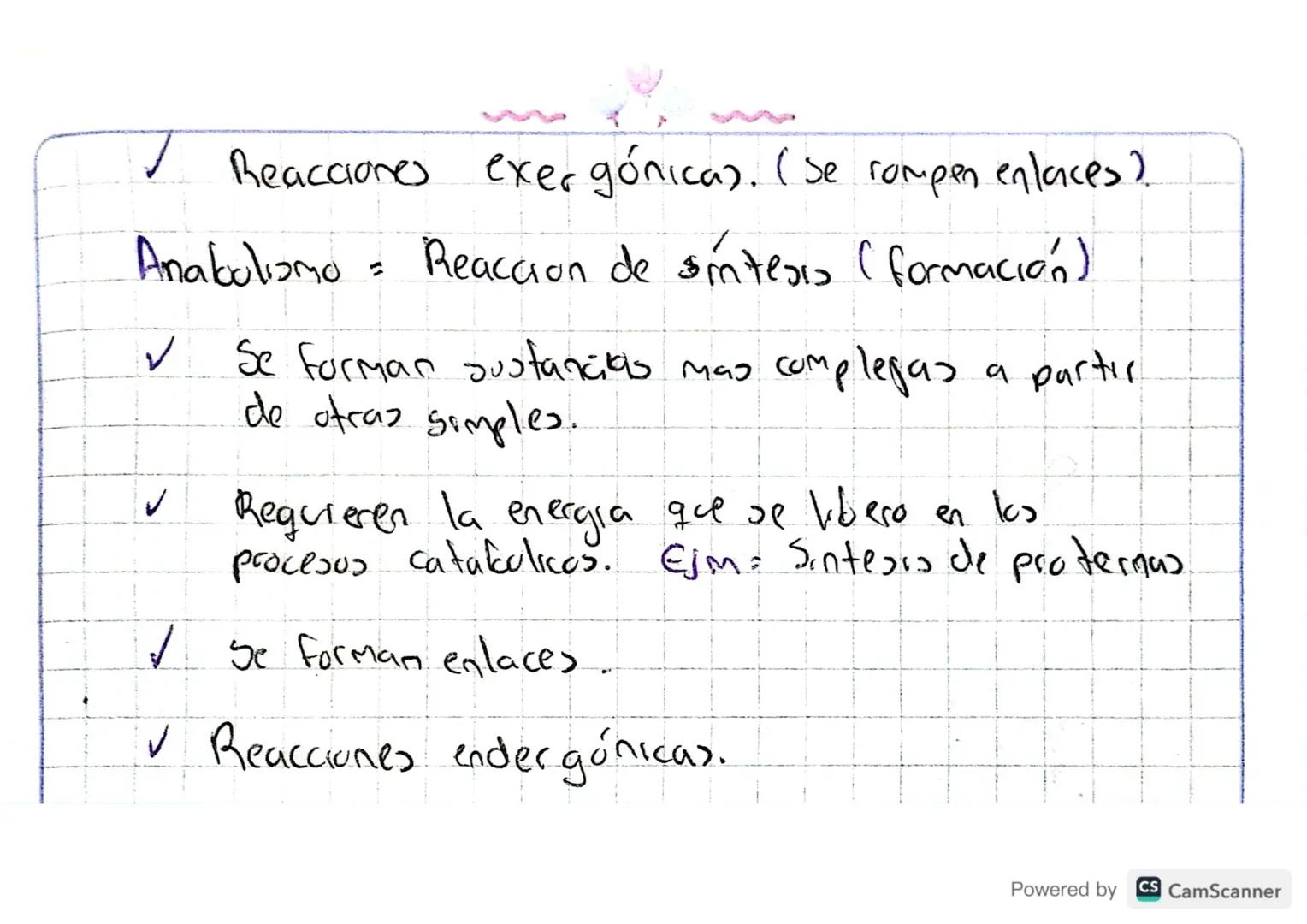 METABOLISMO OU
11
Conjunto de reacciones broqurmicas que permiten el
intercambro de materia y energia con el medro.
✓ Se llevan a cabo en la