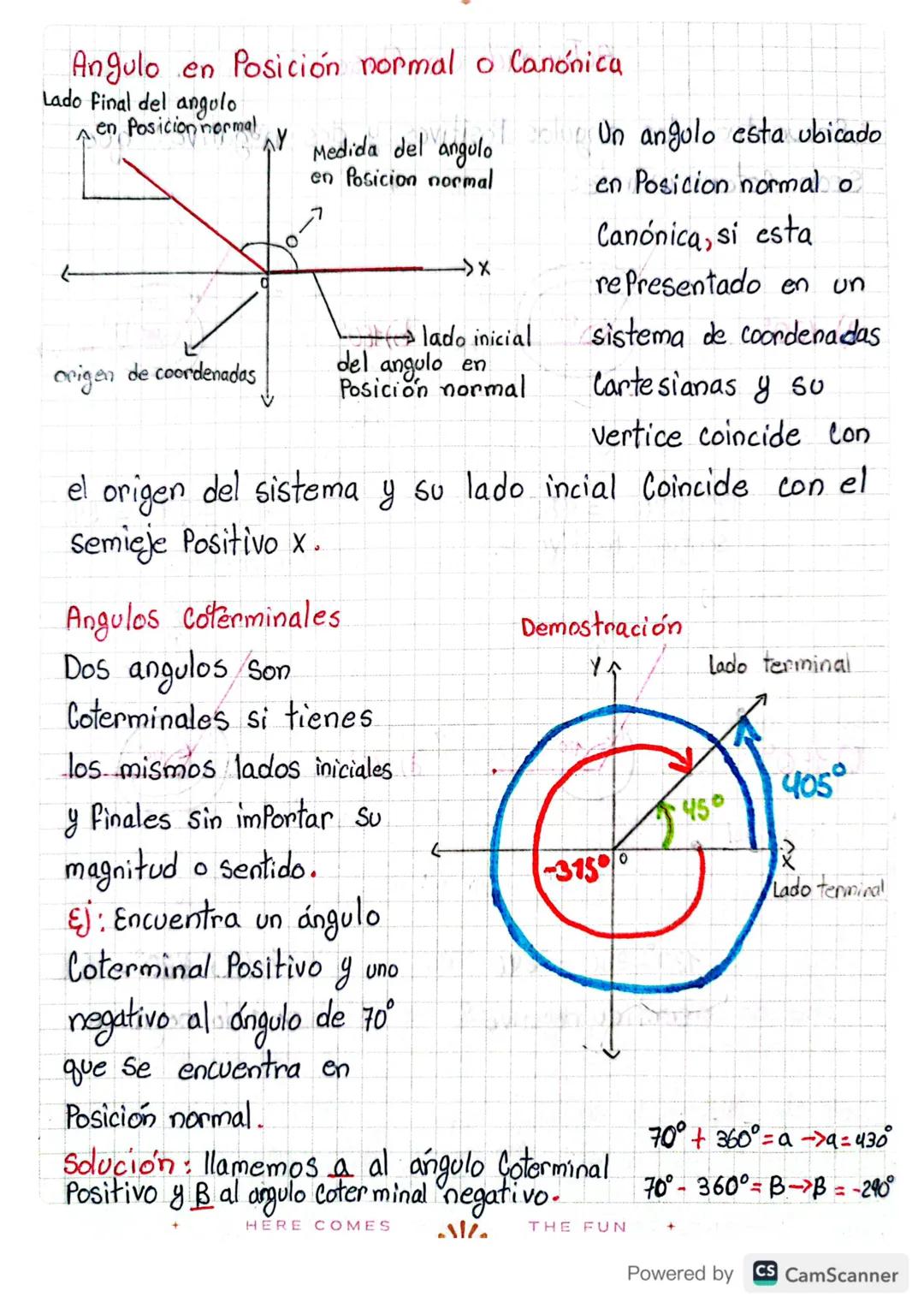 # Angulo en Posición normal o Canónica
Lado Final del angolo
pen Posicion normal Y Medida del angulo
en Posicion normal

X

lado inicial
ori