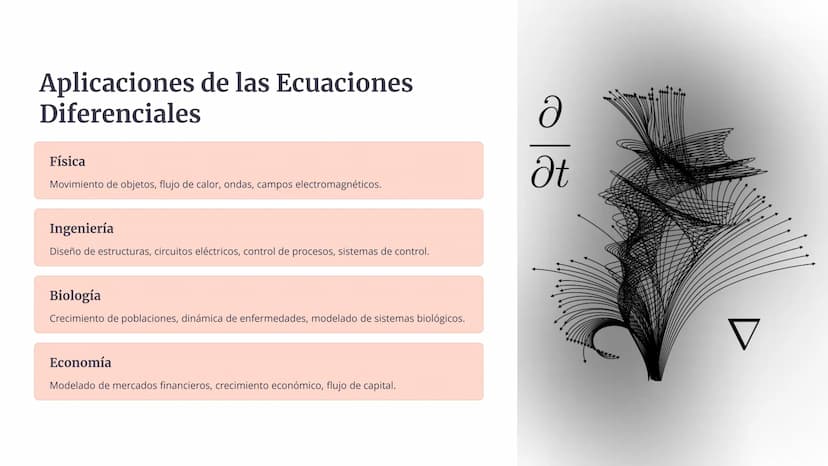 las Ecuaciones
Diferenciales
Las ecuaciones diferenciales son una herramienta
fundamental en matemáticas, física, ingeniería y otras
discipl