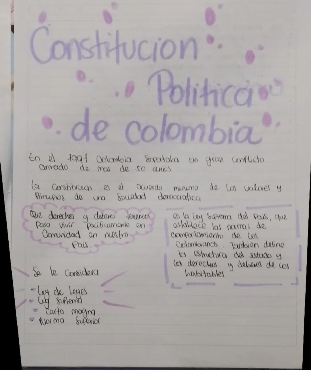 # Constitucion..

.... Politica

•. de colombia

En el 1991 Colombia Soportaba un gran conflicto
armado de mas de 50 anos.

La Constitucion 