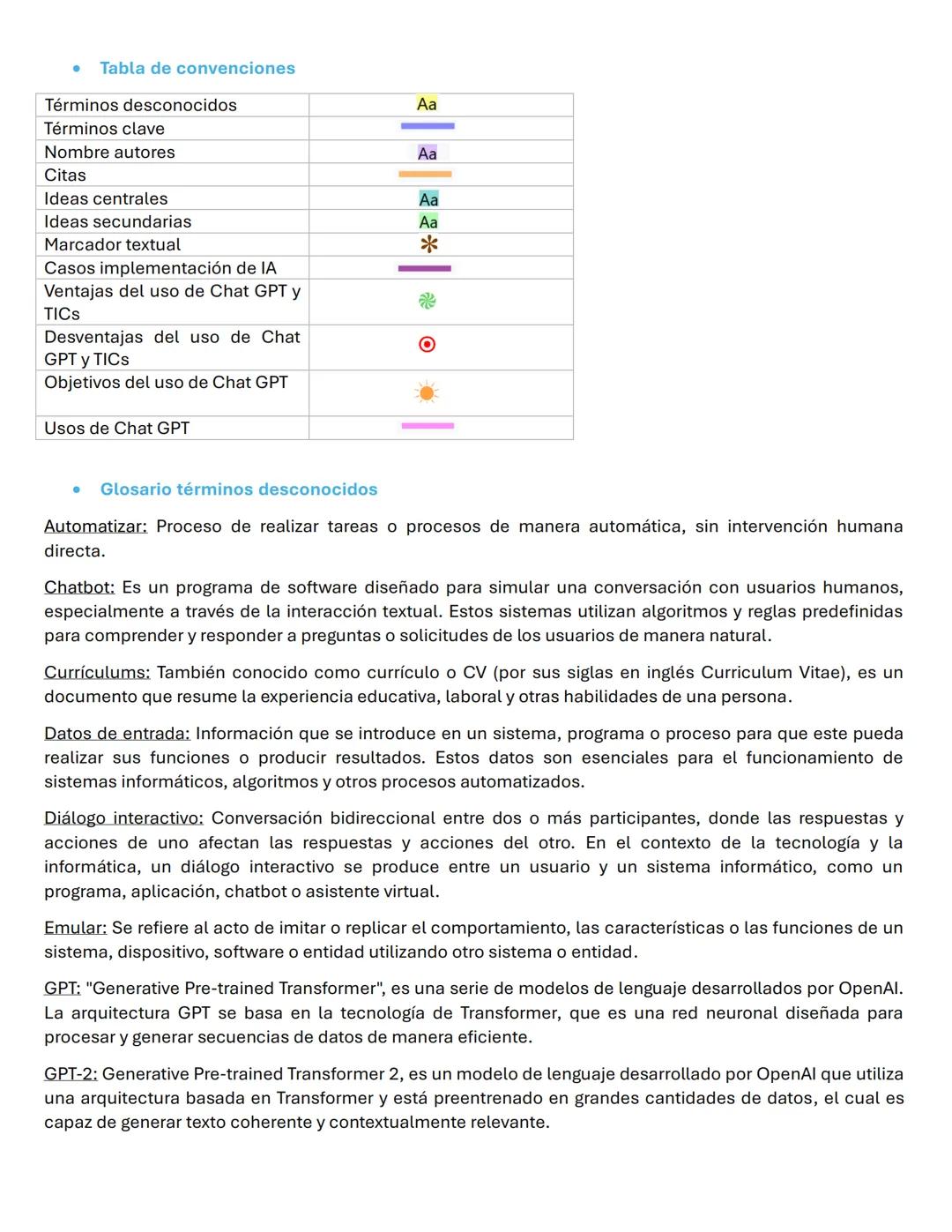 ༢་༢་ཟཐ*།
Tabla de convenciones
Términos desconocidos
Términos clave
Nombre autores
Citas
Ideas centrales
Ideas secundarias
Marcador textual
