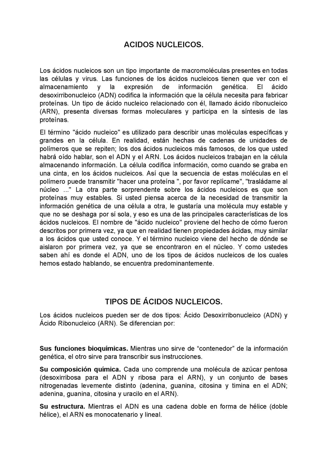 ACIDOS NUCLEICOS 