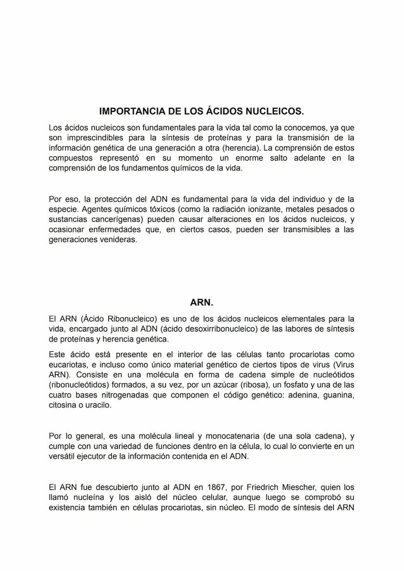 ACIDOS NUCLEICOS.
Los ácidos nucleicos son un tipo importante de macromoléculas presentes en todas
las células y virus. Las funciones de los