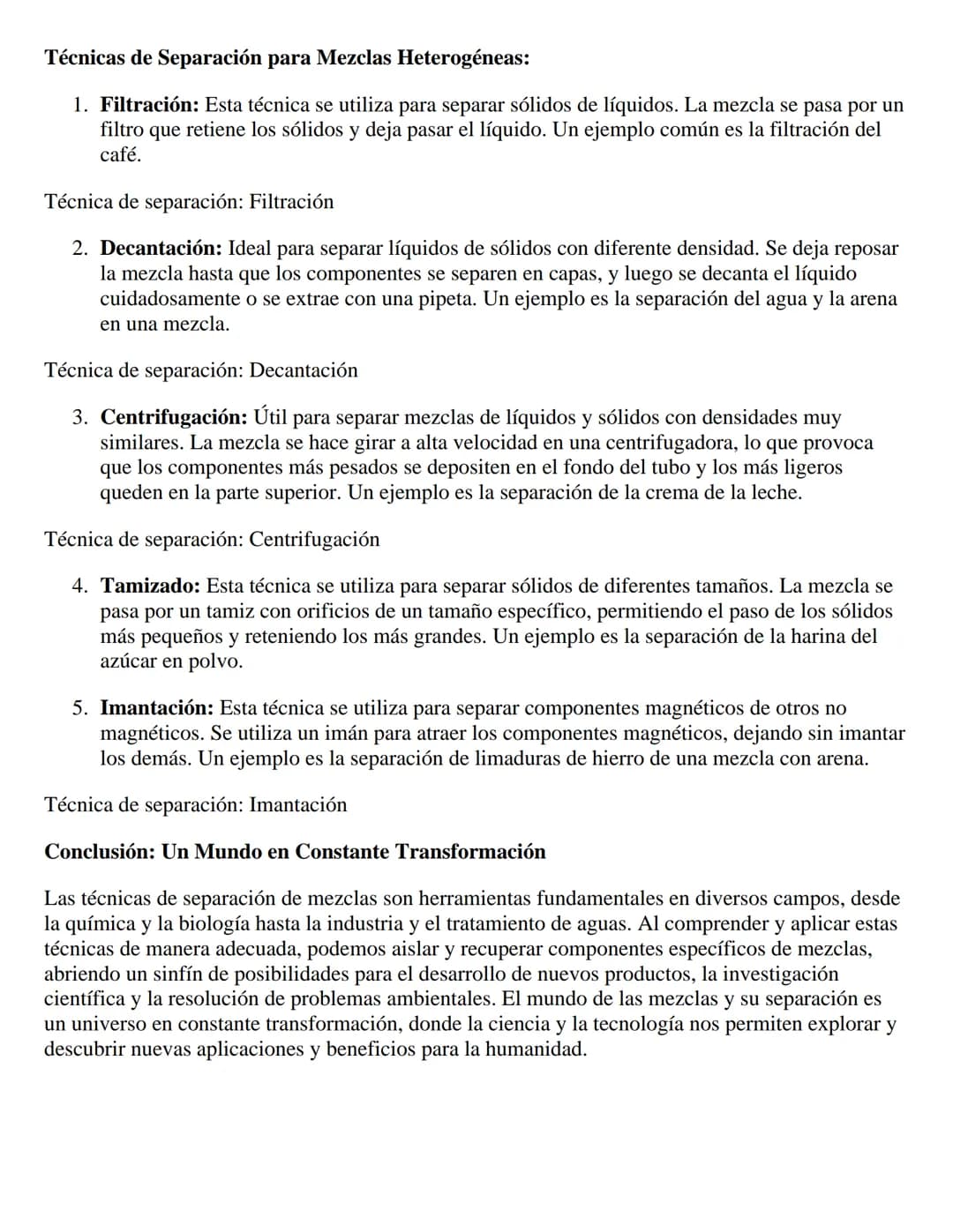Técnicas de Separación de Mezclas: Un
Mundo de Posibilidades
En el fascinante mundo de la química, las mezclas, esas combinaciones de dos o 