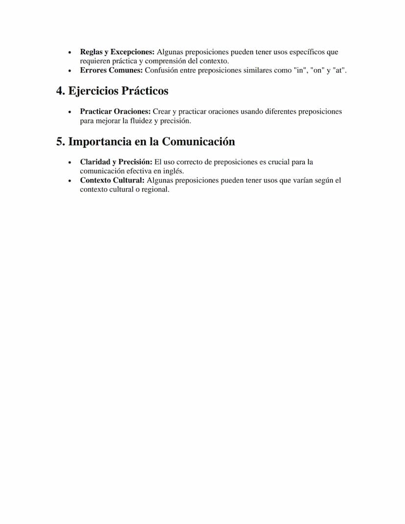 Preposiciones en Inglés
APUNTES//
1. Definición y Función
•
•
Definición: Las preposiciones son palabras que se utilizan para establecer
rel