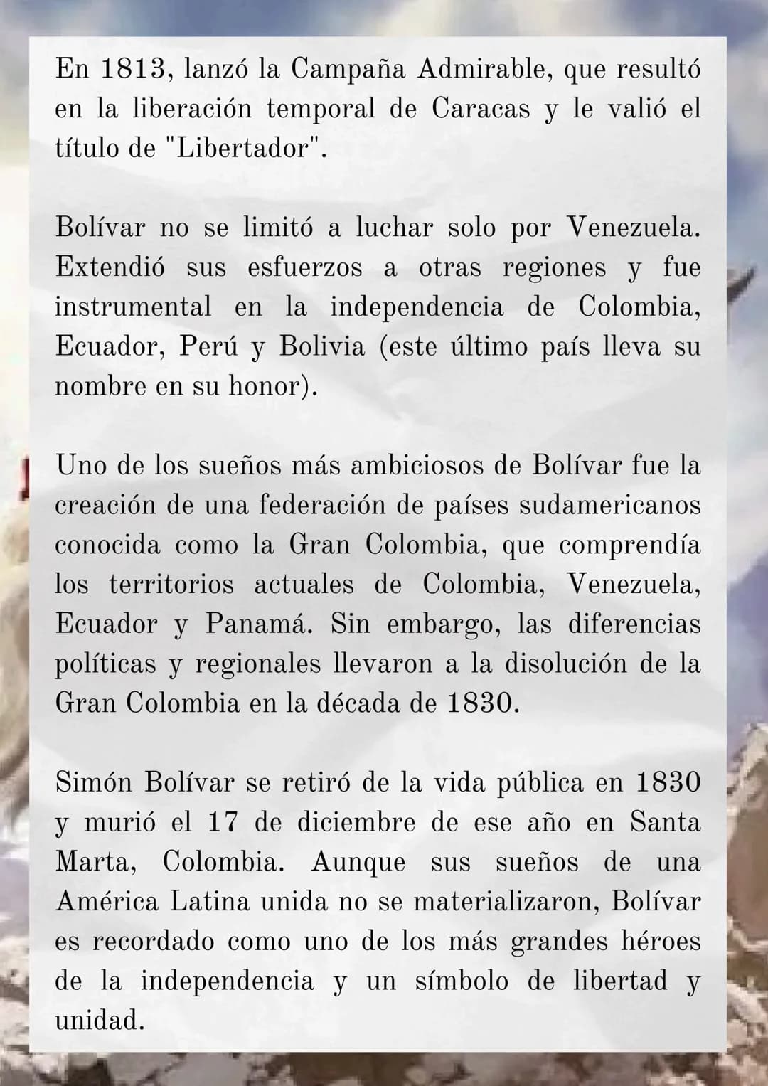 SIMÓN BOLÍVAR
(1.783 1.830)
-
Nació el 24 de julio de 1783 en Caracas, en el
entonces Virreinato de Nueva Granada.
de
Bolívar nació en una f