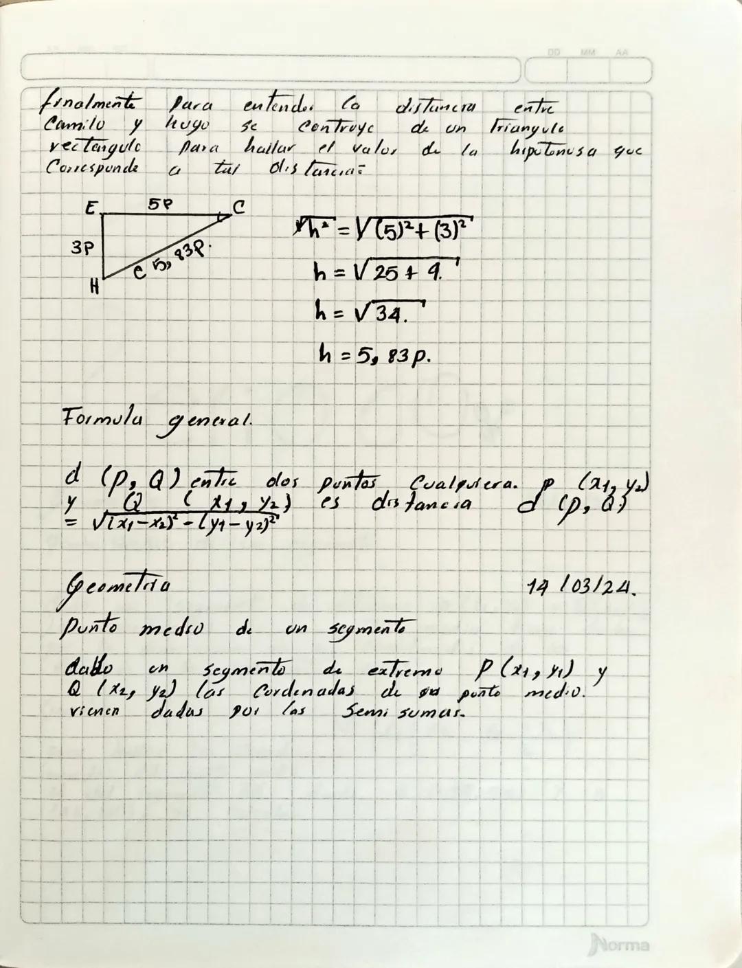 Geometria
Coordinados Cortecraria.

Camilo ha hubicado en un
Plano cartesano la posición.
de las Casas de on amigo
¿Que distancio hay entic
