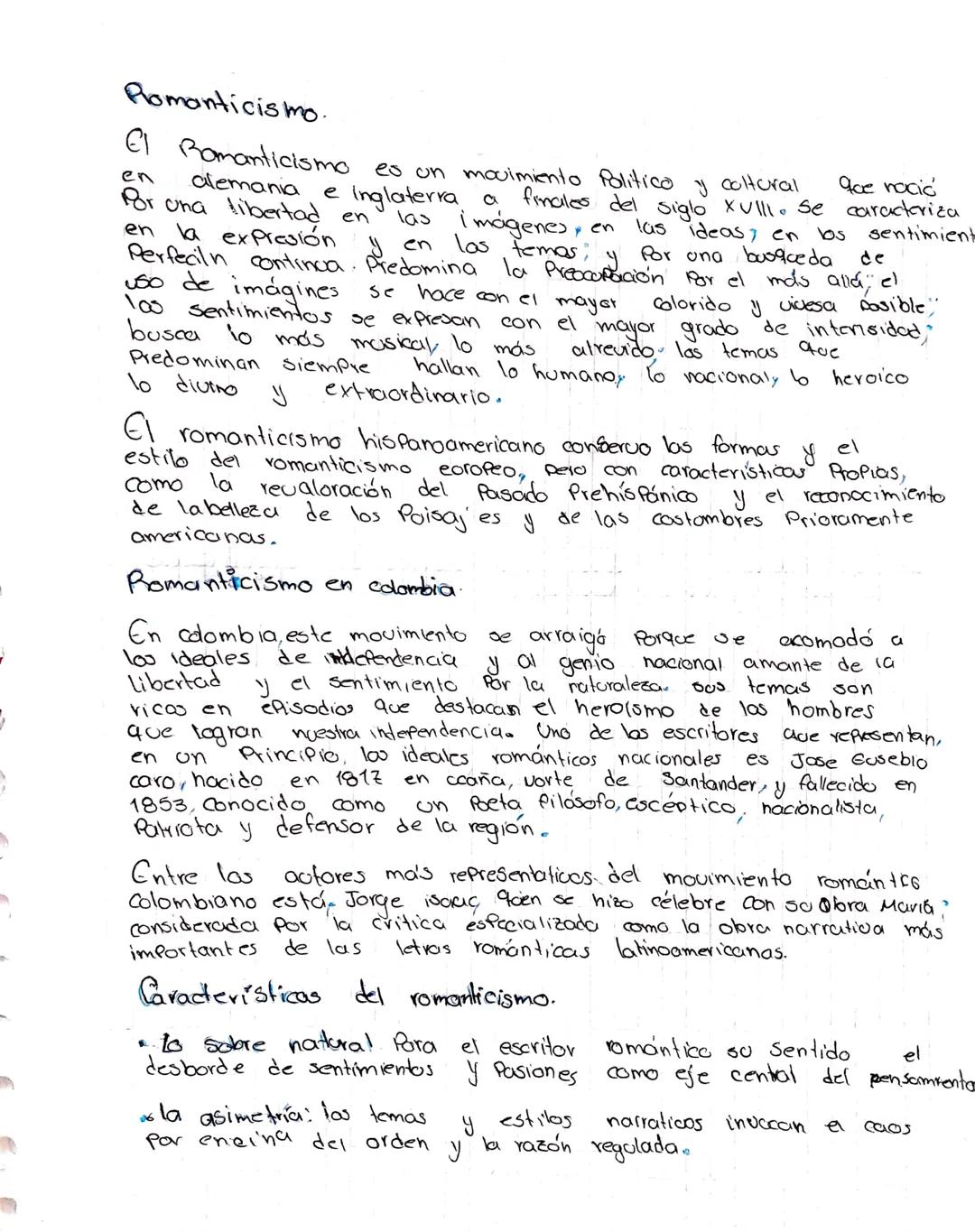 # Romanticismo.

El Romanticismo es un movimiento Politico y coltural que nocic
en alemania e Inglaterra a fimales del siglo xulli. se carac