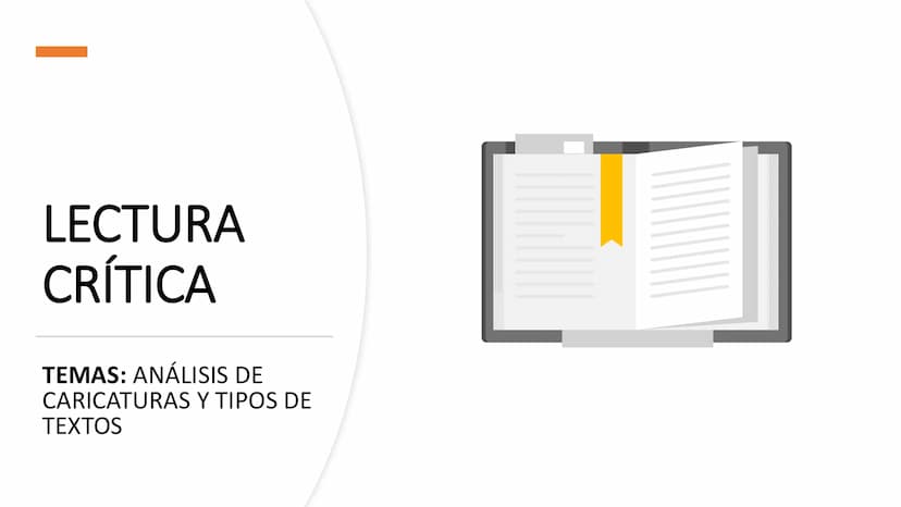 LECTURA
CRÍTICA
TEMAS: ANÁLISIS DE
CARICATURAS Y TIPOS DE
TEXTOS ANÁLISIS DE CARICATURAS
Para analizar una caricatura, es importante conside