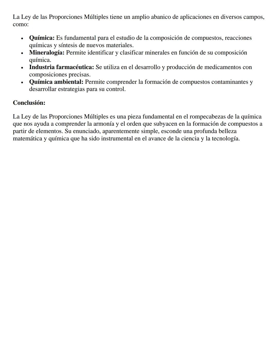 Ley de las Proporciones Múltiples: Una
Danza Armónica de Proporciones en la
Química
En el fascinante mundo de la química, donde los elemento