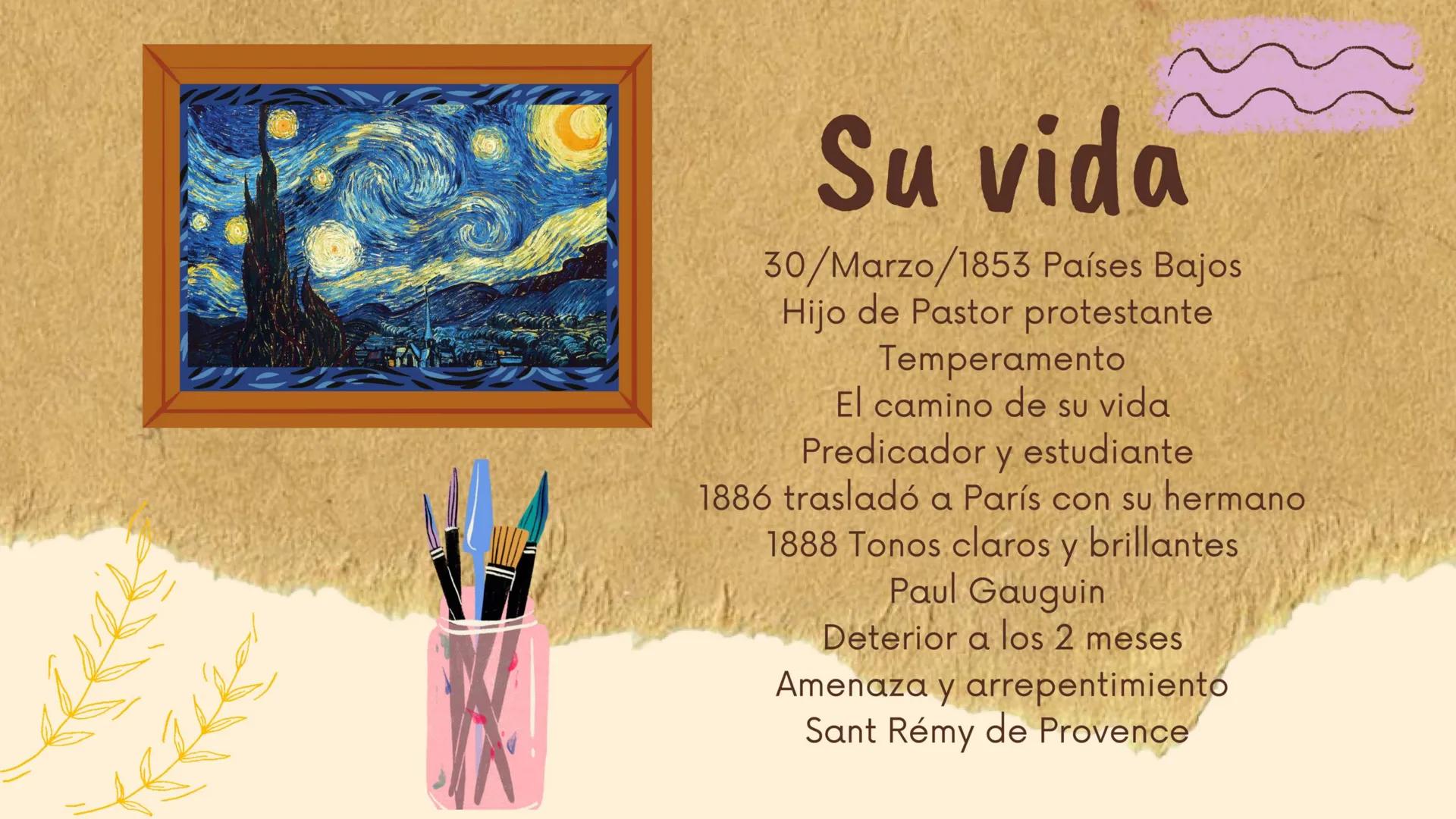 # ¿Qué marcó Van Gogh?

1	El fue uno de los mayores influenciadores
del S.XX

2	Influyó en el fauvismo y expresionismo
abstracto.

3	La inte