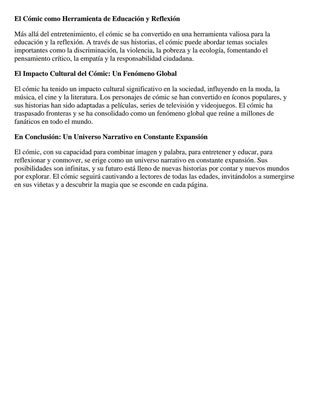 # El Cómic: Un Universo Narrativo en Viñetas

El cómic, también conocido como historieta, novela gráfica o arte secuencial, se erige como un