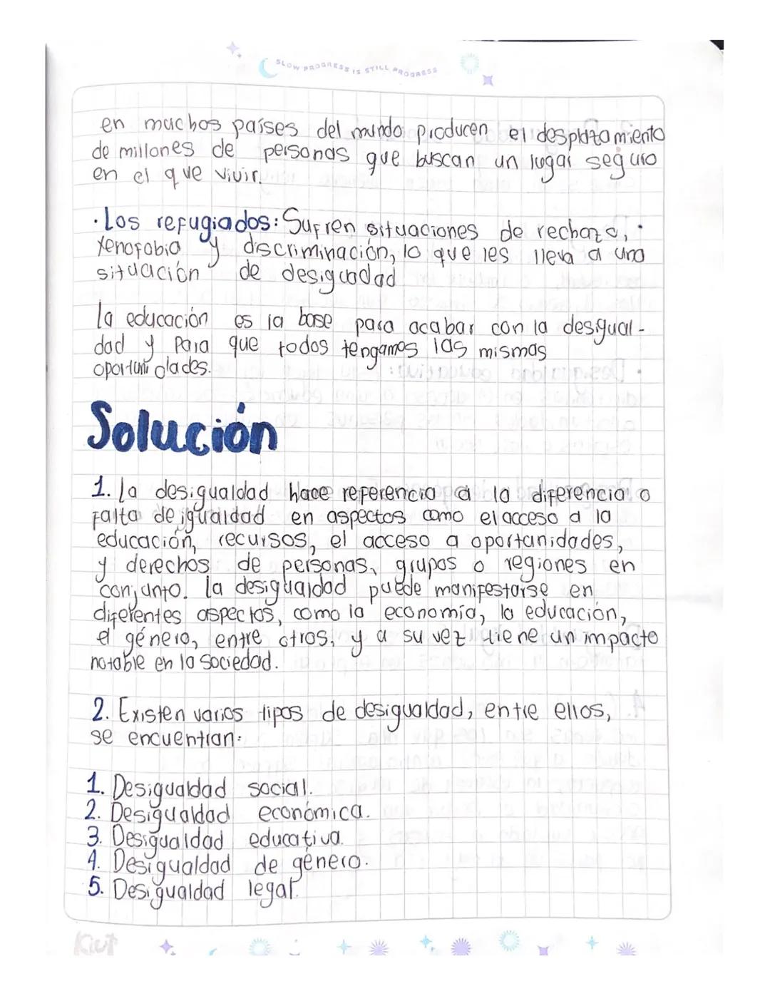 ¿Qué es la desigualdad?

¿Qué tipos de desigualdad existen?

¿Cómo definirías cada tipo de desiguadad?

¿Cuál población colombiano es más de