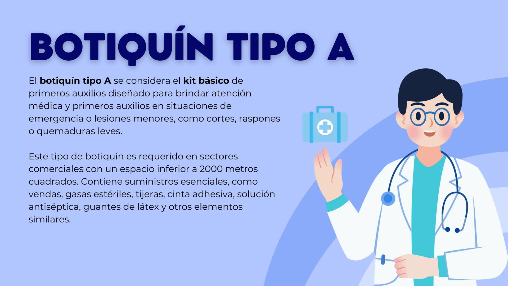 BOTIQUÍN ✪ +
PRIMEROS AUXILIOS 1
CONTENIDO
2
3
¿QUE ES?
CARACTERISTICAS
TIPOS ¿QUE ES?
EL BOTIQUÍN DE PRIMEROS AUXILIOS
es un conjunto de el