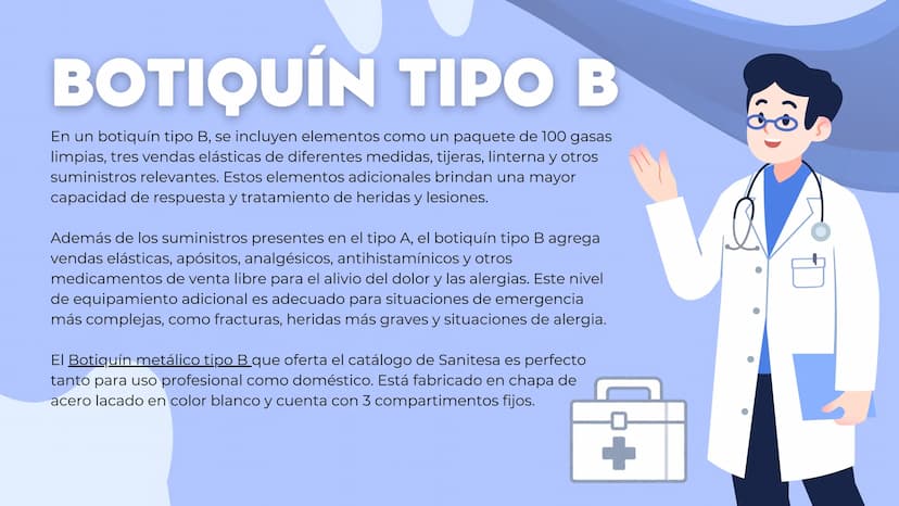 BOTIQUÍN ✪ +
PRIMEROS AUXILIOS 1
CONTENIDO
2
3
¿QUE ES?
CARACTERISTICAS
TIPOS ¿QUE ES?
EL BOTIQUÍN DE PRIMEROS AUXILIOS
es un conjunto de el