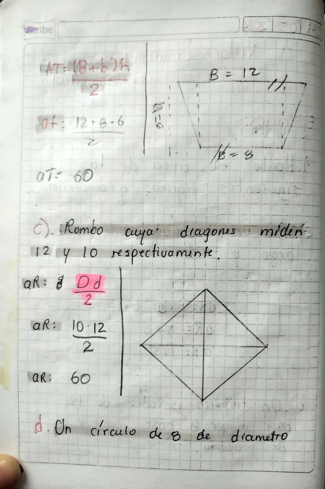 2905 2024
Scribe
Valor Numerico Expresiones.
Algebraicas con Geometria

Ejercicios:

1. Halle el area de las
siguientes fiquras geometricas.
