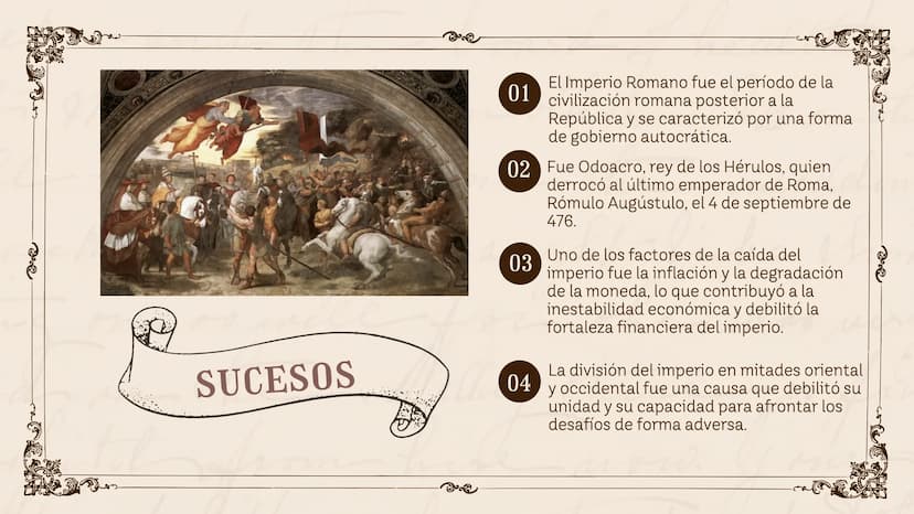 нес
LA CAIDA DEL
he
IMPERIO ROMANO
Dalley ther
now.
го INTRODUCCION
En septiembre de 476 a. C., el Imperio Romano
en Europa occidental, el s