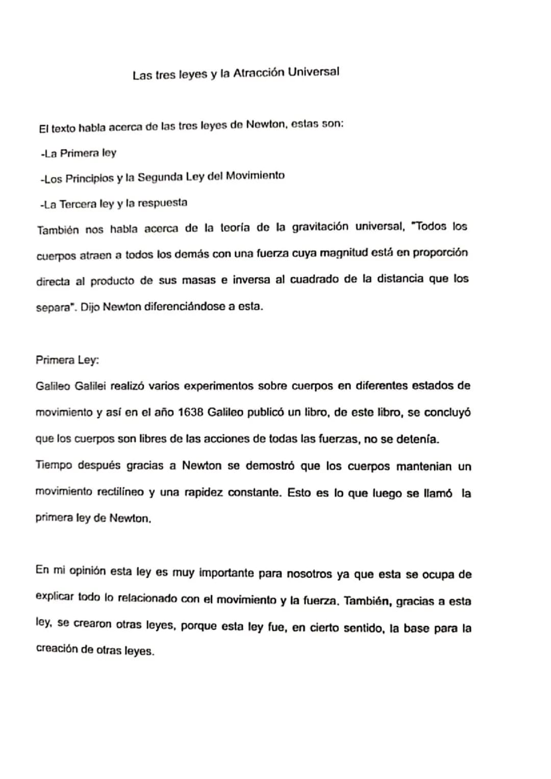Las tres leyes de Newton y la atracción universal 