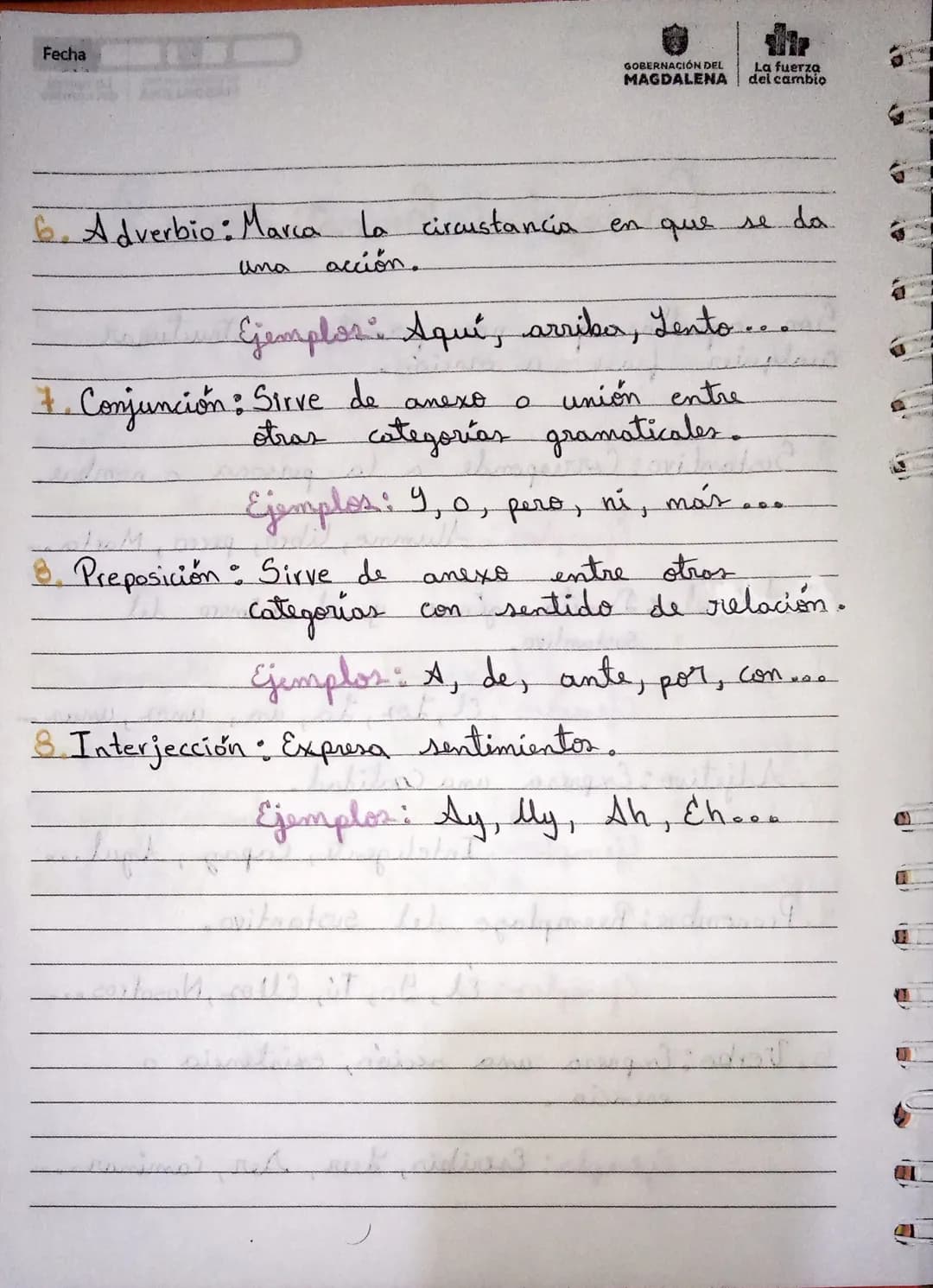 Fecha
GOBERNACIÓN QUE
MAGDALENA
La fuerza
del cambio
Son aquellas que
Cualquier frase
Categorias Cramaticales
nos permiten estructurar
u ora