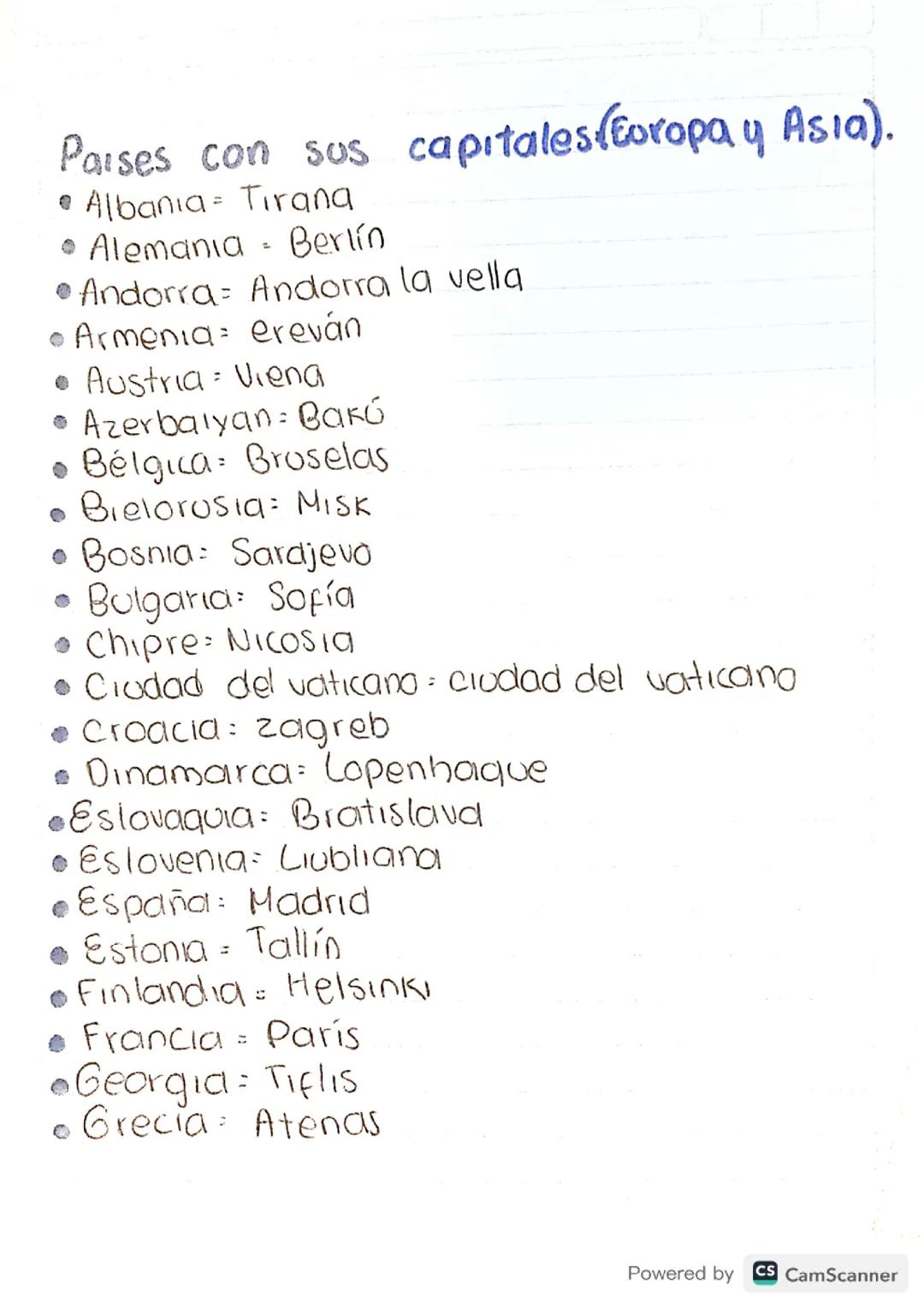 Lista Completa de Países y Capitales de Europa y Asia