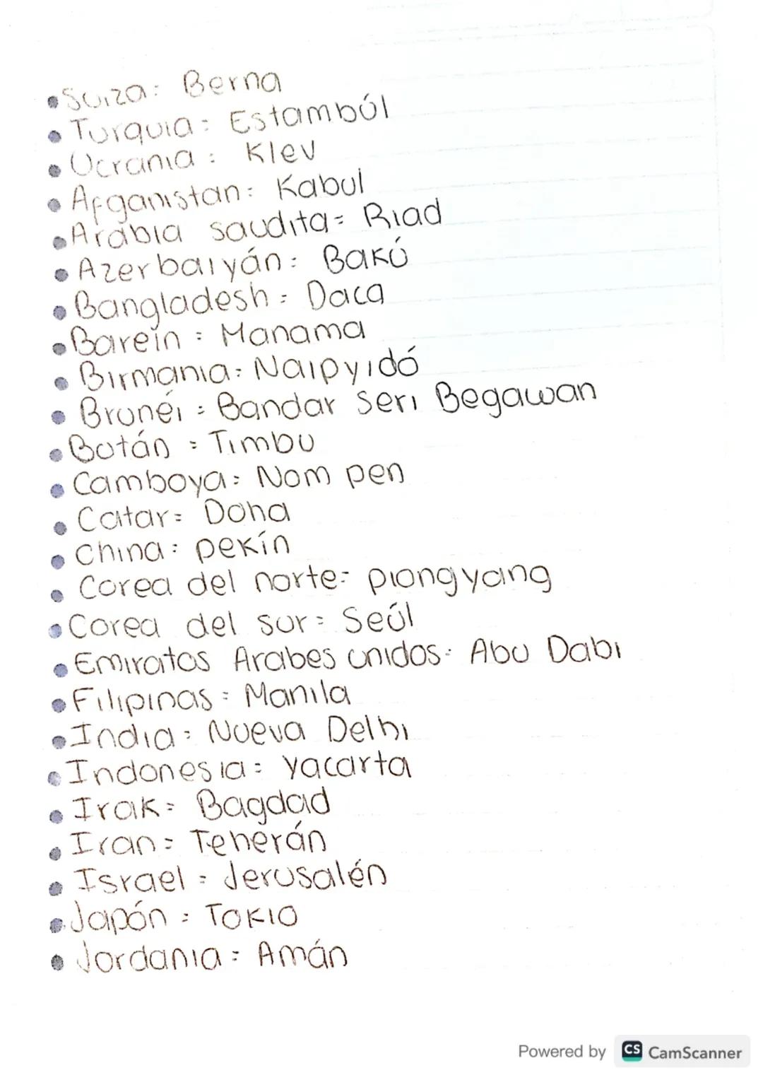 Paises con sus capitales (Europa y Asia).
• Albania = Tirana
• Alemania
=
Berlín
• Andorra Andorra la vella
• Armenia: ereván
• Austria Vien