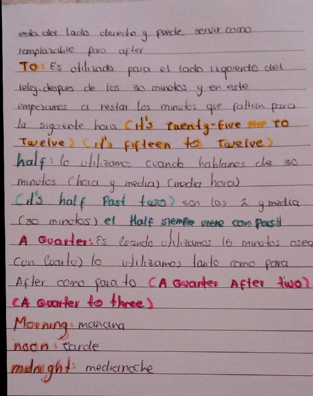 Hora en Ingles
o'clock en punto cit's one o'clock)
eo la una en
punto
OH se utiliza para referinos al nomere o
Cit's pen oh five son las 10: