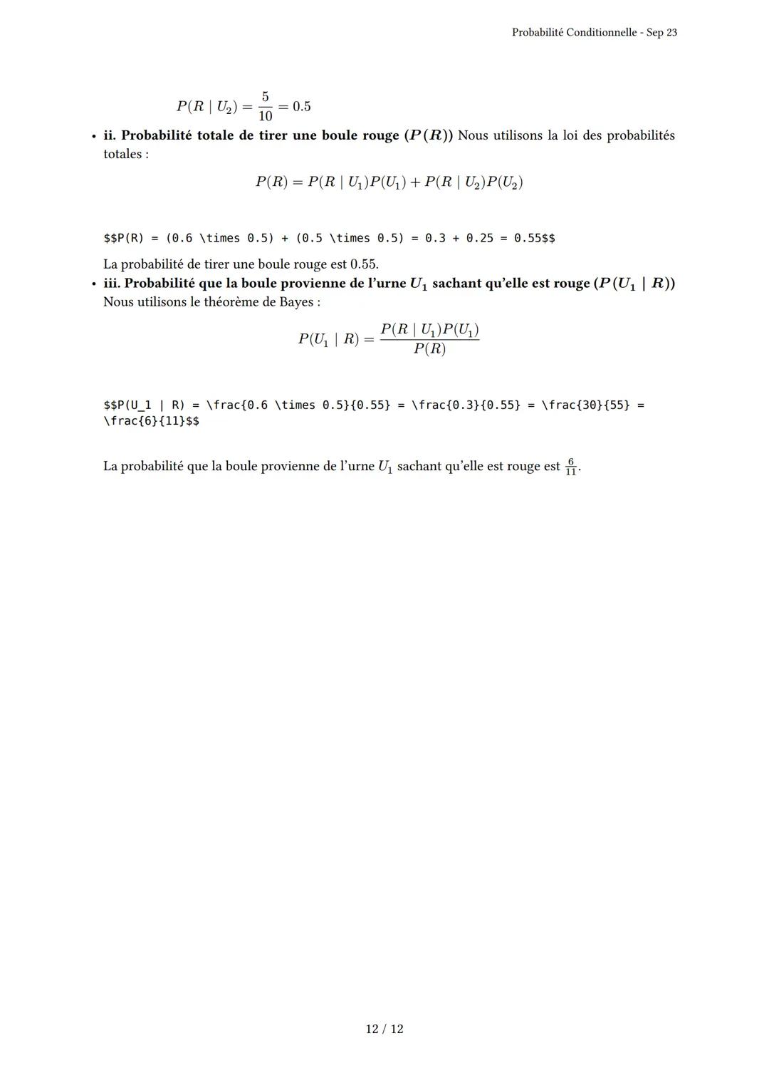 # Probabilité Conditionnelle

Généré par Knowunity.fr - Sep 23

Description: Cet examen couvre la probabilité conditionnelle, les arbres pon