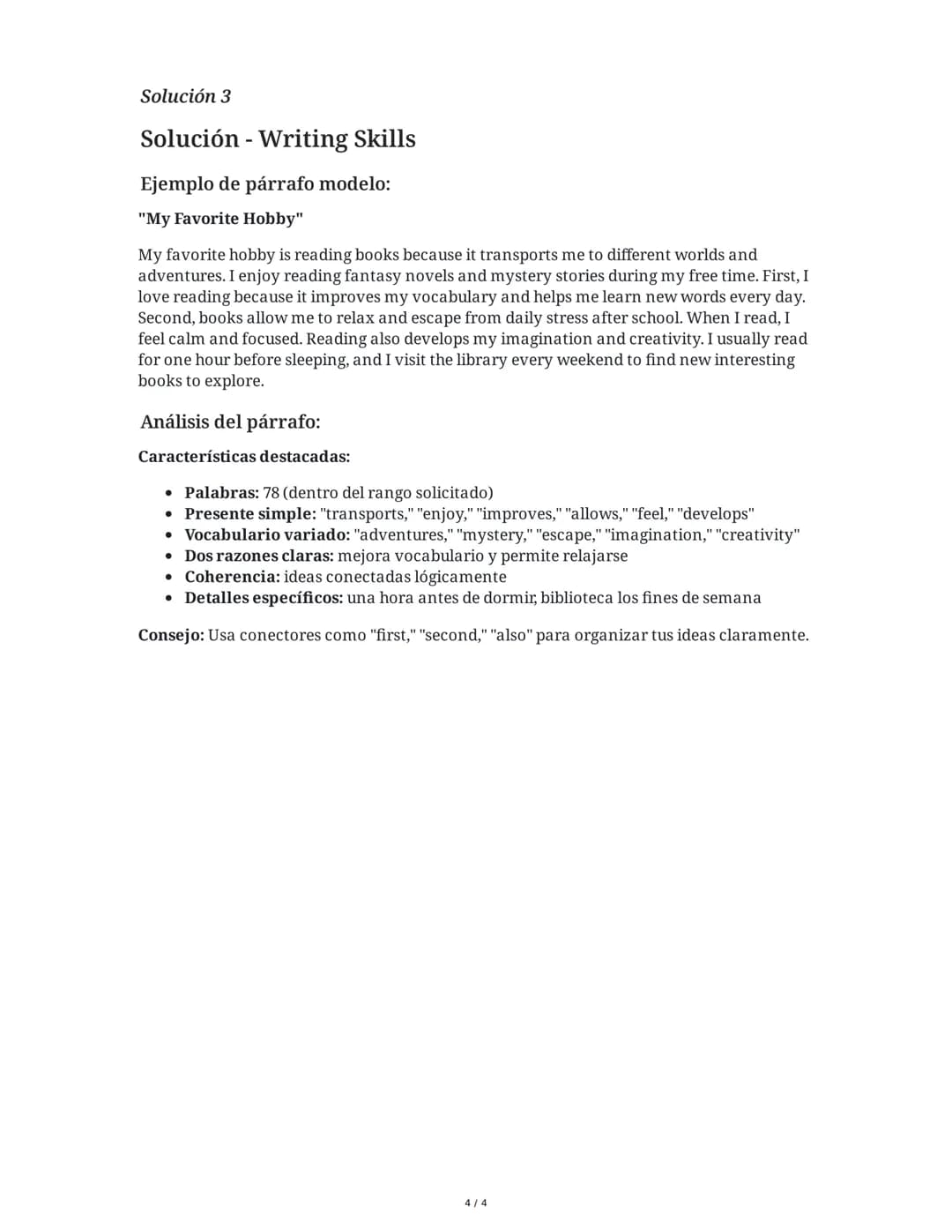 7 June 2025
Simulacro de Inglés: Preparación ICFES
Tarea 1
Reading Comprehension
Lee el siguiente texto y responde la pregunta:
The Benefits