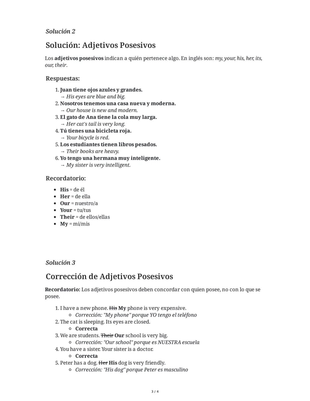 # Práctica de Adjetivos Posesivos en Inglés

6 June 2025

## Tarea 1

Completa las oraciones con el adjetivo posesivo correcto (my, your, hi