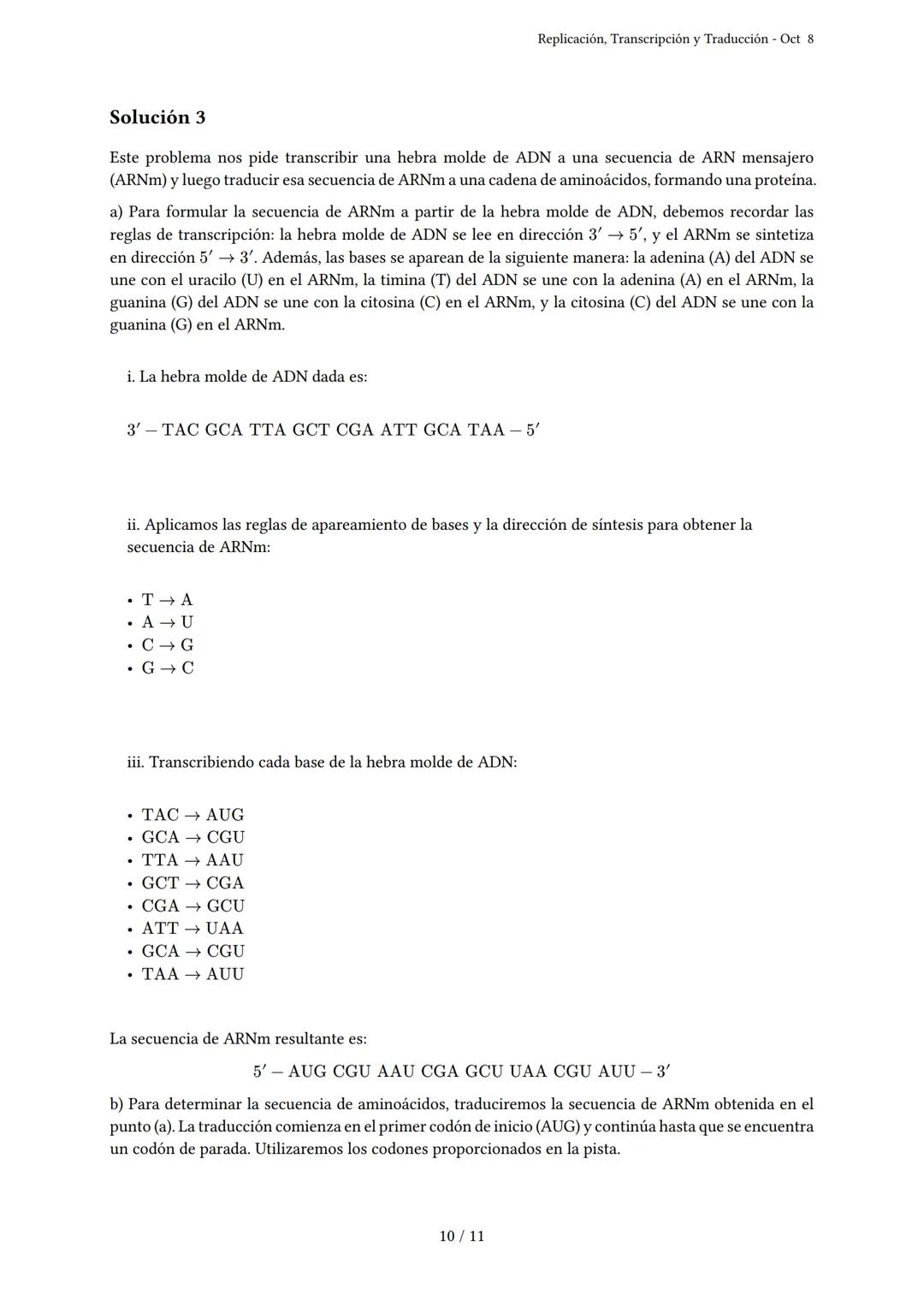 # Replicación, Transcripción y Traducción

Generado por Cielo Guzmán Barreto - Oct 8

Descripción: Este examen cubre los temas de replicació