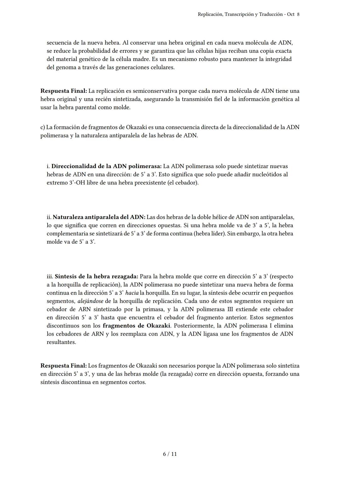 # Replicación, Transcripción y Traducción

Generado por Cielo Guzmán Barreto - Oct 8

Descripción: Este examen cubre los temas de replicació