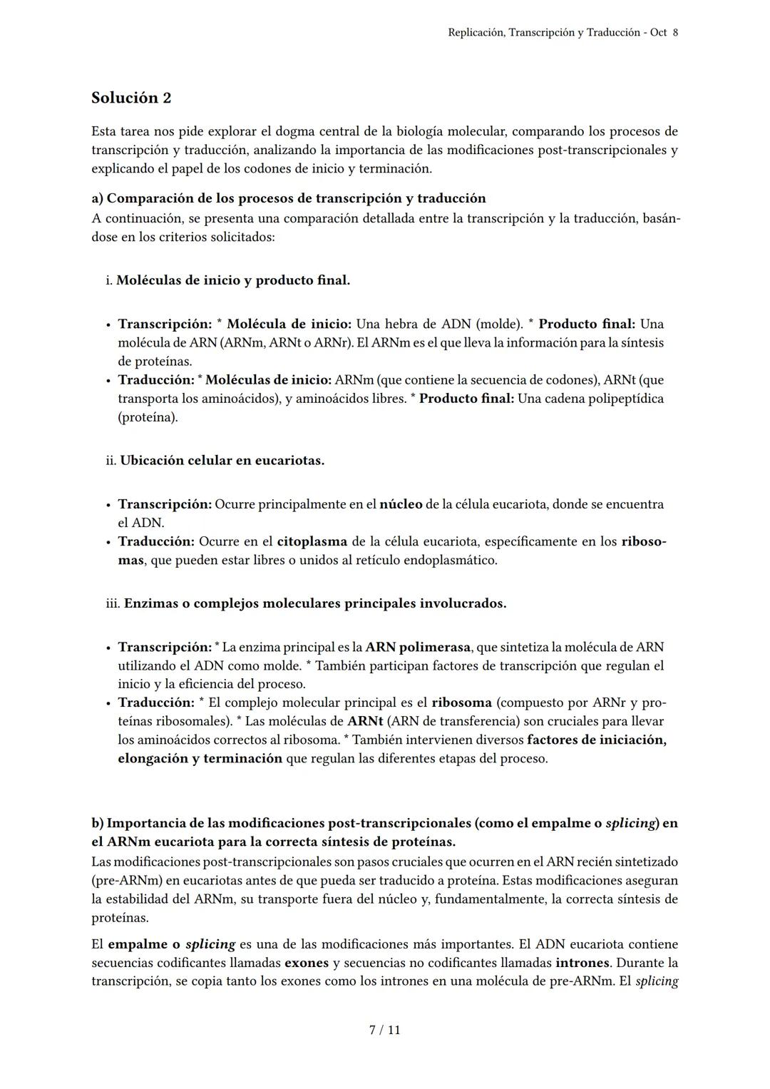 # Replicación, Transcripción y Traducción

Generado por Cielo Guzmán Barreto - Oct 8

Descripción: Este examen cubre los temas de replicació